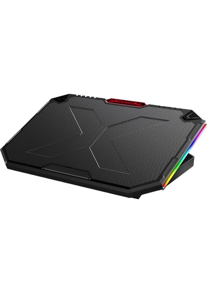 Rgb Dizüstü Soğutucusu 12-17 Inç 5 Fan Oyun Dizüstü Soğutma Pedi Çift USB Bağlantı Noktası Ayarlanabilir Dizüstü Bilgisayar Standı Dilsiz Soğutma Fanı (Yurt Dışından)