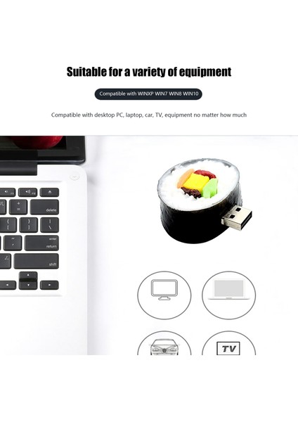 128G USB Flash Sürücü Usb2.0 Memory Stick Kalem Sürücü Suşi Görünümü USB Sopa Masaüstü Dizüstü Bilgisayar Için (Yurt Dışından)