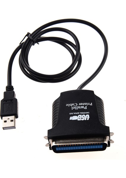 USB → Yazıcı Paralel Bağlantı Noktası 36 Pinli Erkek Dönüştürme Kablosu Siyah (Yurt Dışından)