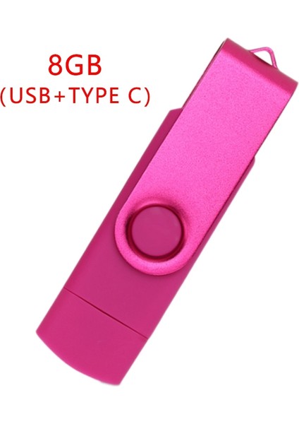 Flash Disk, Oksitlenmiş Klips (Usb+Tip C) 3.0 8gb Flash Bellek U Disk, Android Cihaz/pc/tablet/(Gül Kırmızı) (Yurt Dışından)
