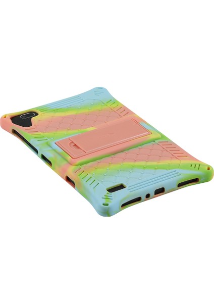 P80 P80X P80H Için Tablet Kılıfı 8 Inç Tablet Silikon Kılıf Askı ve Kalemli Tablet Standı (Gül Kırmızı Mor) (Yurt Dışından)