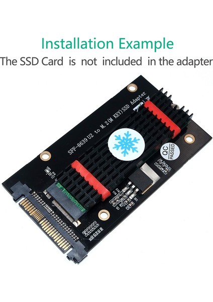 Ek Kartlar M.2 Ssd'den U2 Adaptörüne Nvme M.2 SSD U2 Kart Anahtarı M, Siyah Soğutuculu (Yurt Dışından)