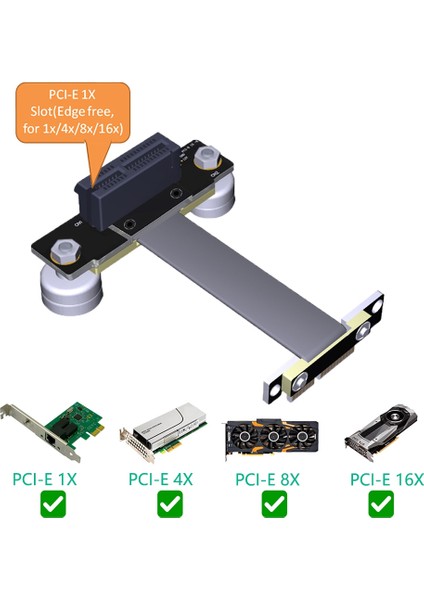 1u,2u ve Atx/btx Kasa Için Pcı-E Pcı Express 36PIN 1x Manyetik Ayaklı Uzatma Kablosu (Yurt Dışından)