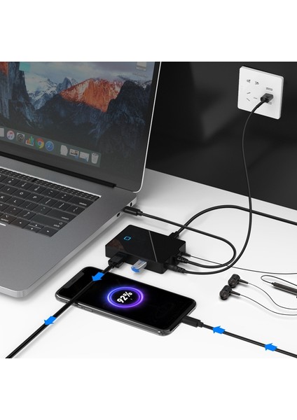 Type-C Bağlantı Istasyonu 6'sı 1 Arada Çok Fonksiyonlu Hub Pro Için USB 4K VGA Hub (Yurt Dışından)