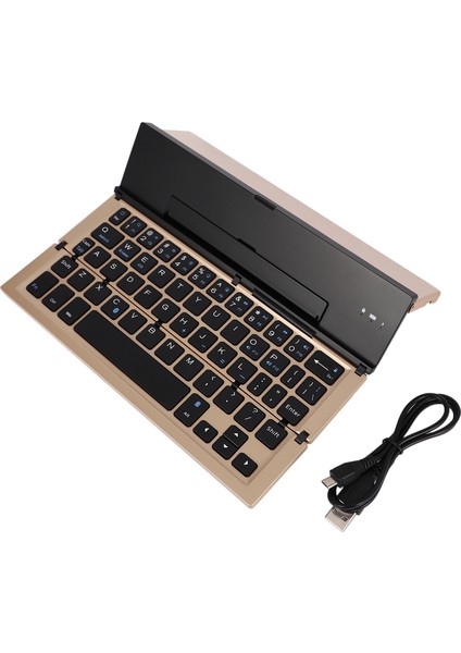 Taşınabilir Alüminyum Katlanır Bluetooth Klavye Mobil Tablet Bluetooth Klavye, Çoğu Tablet ve Akıllı Telefon Için Braketli (Yurt Dışından)