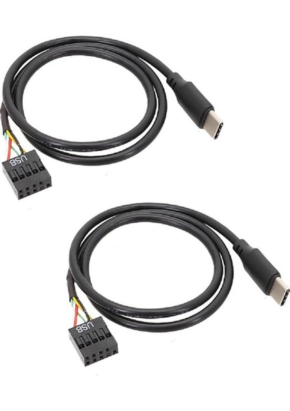 2 Adet USB 9pin USB Tip C Kablo Bilgisayar Anakartı Için Usbc Ikincil Ekran Pc LCD Ekran 9pin USB Kablosu Adaptörü (Yurt Dışından)