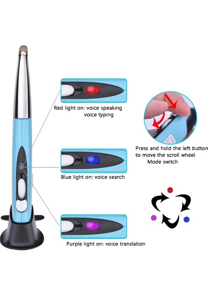 USB Alıcılı 2.4ghz Kablosuz Kalem Fare Aı Akıllı Ses Çeviri Pc Windows Için Optik Mobil, Beyaz (Yurt Dışından) fiyatları