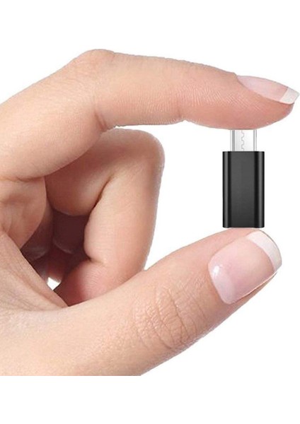 USB Adaptör Tip C Dişi - Mikro USB Erkek Adaptör Desteği Şarj ve Veri Senkronizasyonu Galaxy Için Uyumlu (2'li Paket, Siyah) (Yurt Dışından)
