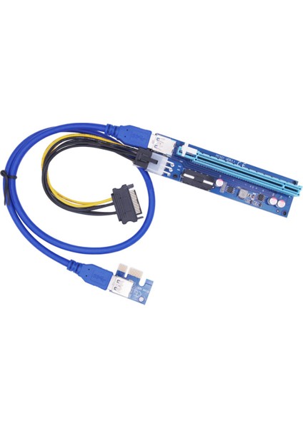Pcı-E Yükseltici Kart Pcı Express 1x Ila 16X 30 cm USB 3.0 Sata Ila 4pin + 6pin Btc Madencilik Madenci Yükseltici Için Çift Güç Kablosu (Yurt Dışından)
