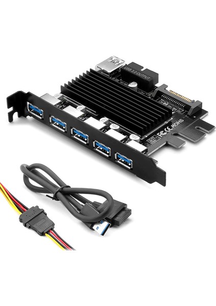 5 Bağlantı Noktalı USB 3.0'dan Genişletme Kartına-5 USB 3.0 Kartları, 15 Pimli Sata Güç Konektörü ve Anakart 19 Pimli USB 3.0 Hub (Yurt Dışından)