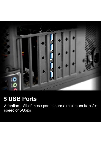 5 Bağlantı Noktalı USB 3.0'dan Genişletme Kartına-5 USB 3.0 Kartları, 15 Pimli Sata Güç Konektörü ve Anakart 19 Pimli USB 3.0 Hub (Yurt Dışından)