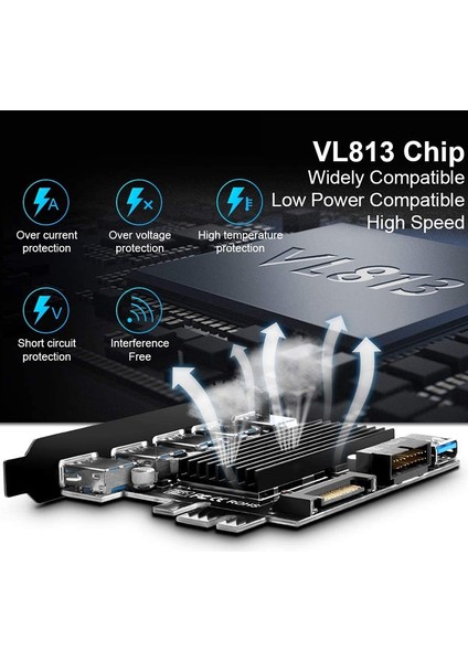5 Bağlantı Noktalı USB 3.0'dan Genişletme Kartına-5 USB 3.0 Kartları, 15 Pimli Sata Güç Konektörü ve Anakart 19 Pimli USB 3.0 Hub (Yurt Dışından)