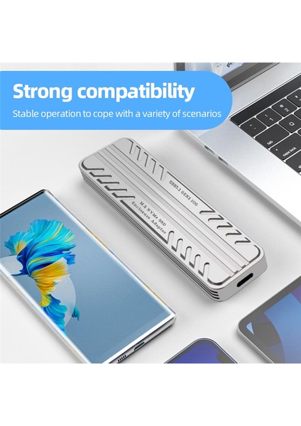 M.2 Nvme Katı Hal Sürücü Harici Muhafaza 10 Gbps HDD Saklama Kutusu USB 3.2 Gen2 Sabit Disk Kutusu SSD 2242/2260/2280 (Yurt Dışından)