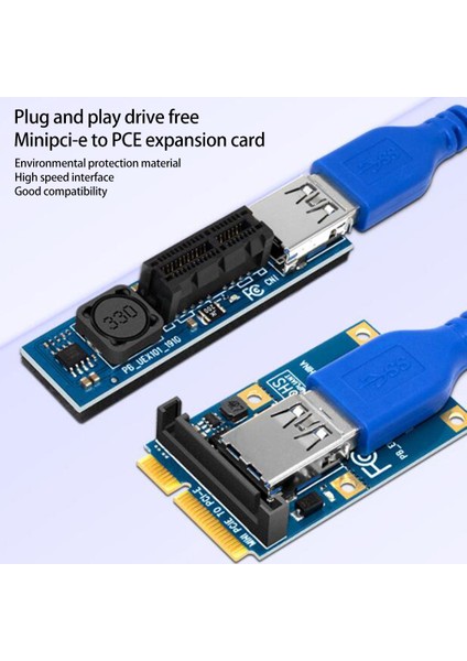 Mini Pcıe Pcı-E X1 Genişletme Kartı Pcı-E Yükseltici Kart Sata Güç Konektörü 30 cm Usb3.0 Kablo Pcıe Genişletici (Yurt Dışından)