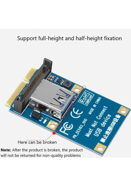 Mini Pcıe Pcı-E X1 Genişletme Kartı Pcı-E Yükseltici Kart Sata Güç Konektörü 30 cm Usb3.0 Kablo Pcıe Genişletici (Yurt Dışından)