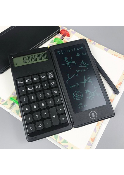 Hesap Makinesi Yazma Tableti LCD Çizim Tableti El Yazısı Pedi 12 Haneli Ekran Stylus Kalem ile Çocuklar Için (Düğme Pil) (Yurt Dışından)