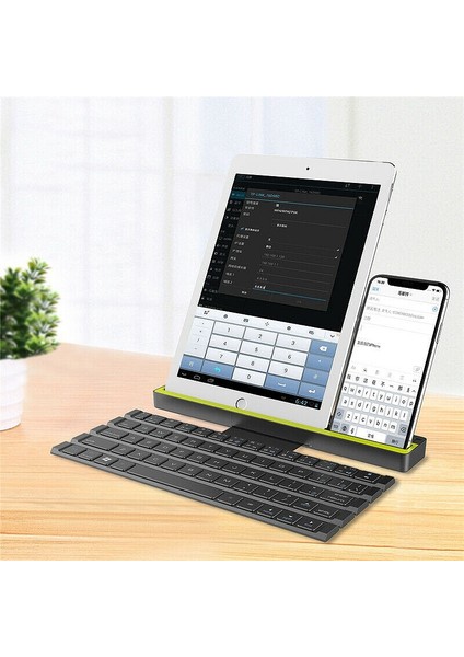 R4 Taşınabilir Kaydırılabilir Kablosuz Bluetooth Klavye, Akıllı Telefonlar, Tabletler, Dizüstü Bilgisayarlar Için Standlı Çok Fonksiyonlu Mini Harici Kablosuz Tuş (Yurt Dışından) indirimleri