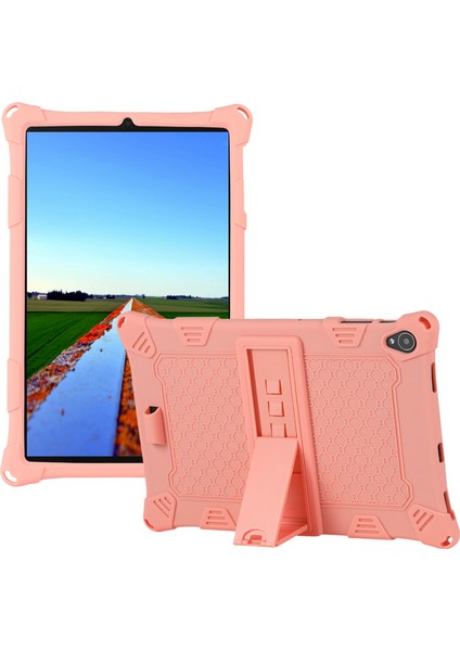 IPLAY40 Tablet Için Koruma Kılıfı 10.4 Inç Silikon Kılıf Kalemli Ayarlanabilir Tablet Standı (Pembe) (Yurt Dışından)