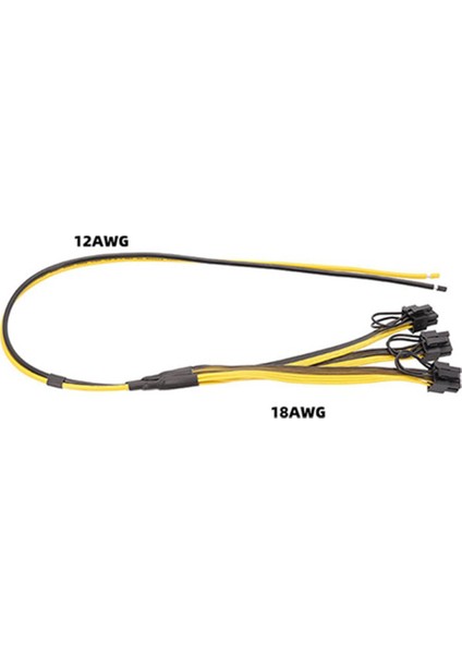 1 Adet Güç Uzatma Kablosu 1 Ila 3 6 P + 2 P Madenci Adaptör Kablosu 8pin Gpu Ekran Kartı Tel 12AWG + 18AWG Btc Madencilik Için Kablolar (Yurt Dışından) modelleri