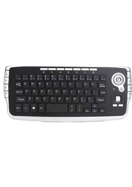 Trackball'lu Kablosuz Klavye, 2.4g Mini Klavye Multi-Medya Fonksiyonel Trackball Air Mouse, Akıllı Tv / Pc Için - Gümüş (Yurt Dışından)