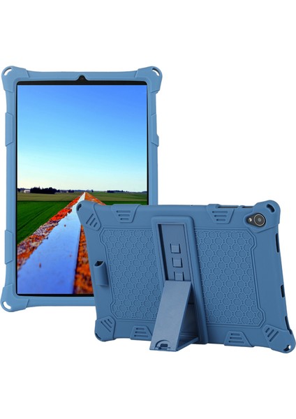 IPLAY40 Tablet Için Koruma Kılıfı 10.4 Inç Silikon Kılıf Kalemli Ayarlanabilir Tablet Standı (Mavi) (Yurt Dışından)