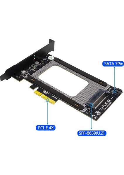 U.2 - Pcı-E 4x Adaptör Kartı Pcı E 3.0 4x U.2 SFF-8639 Yükseltici Pcıe U.2 SSD - 2.5 Inç Nvme U2 SSD Için Pcı-E Kartı (Yurt Dışından)
