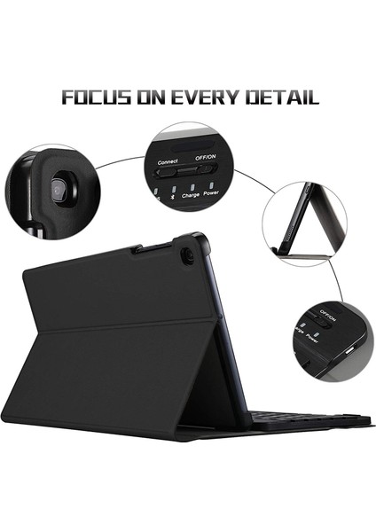 P610 Bluetooth Klavye Kılıfı Galaxy Galaxy Tab S6 Lite Için Uygun SM-P610 Tablet Klavye Kılıfı Siyah (Yurt Dışından)