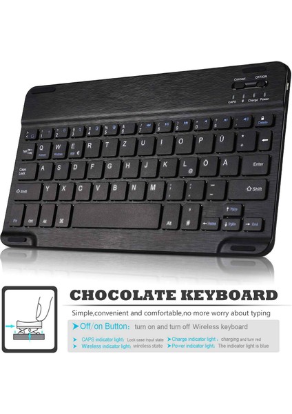 P610 Bluetooth Klavye Kılıfı Galaxy Galaxy Tab S6 Lite Için Uygun SM-P610 Tablet Klavye Kılıfı Siyah (Yurt Dışından)