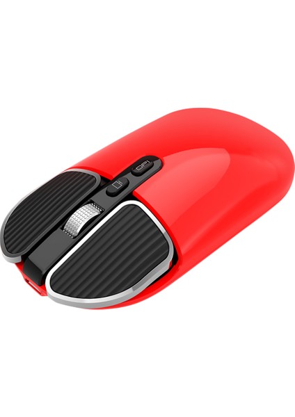 M203 Kablosuz Fare Ev Ofis Dilsiz Şarj Edilebilir Bluetooth 5.1+2.4g Çift Modlu Bilgisayar Oyun Faresi Kırmızı (Yurt Dışından)