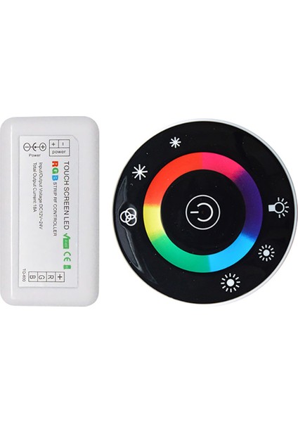 LED Denetleyici Rf Tam Basın Topu Kontrol Paneli LED Işık Uzaktan Kumanda Rgb Işık Şeridi Dimmer (Siyah + Beyaz) (Yurt Dışından)