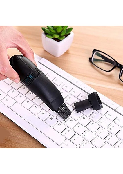 USB Mini Elektrikli Süpürge Klavye Aracı Pc Dizüstü Bilgisayar Fırça Toz Giderme Kiti Bilgisayar Temizleme Aracı, Siyah (Yurt Dışından) fırsatları