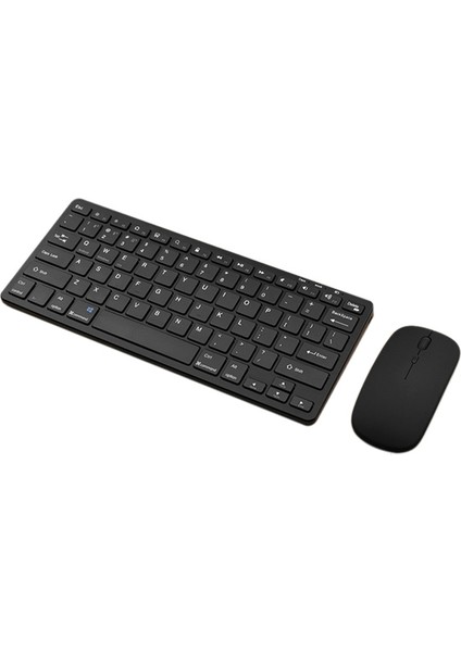 Kablosuz Bluetooth Klavye Fare Üç Modlu Klavye Şarj Edilebilir Klavye Fare Desteği Tablet Dizüstü Bilgisayar Siyah (Yurt Dışından)