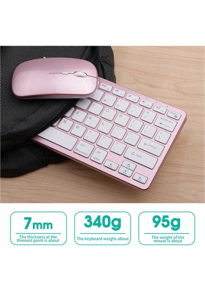 Kablosuz Bluetooth Klavye Fare Üç Modlu Klavye Şarj Edilebilir Klavye Fare Desteği Tablet Dizüstü Bilgisayar Siyah (Yurt Dışından)