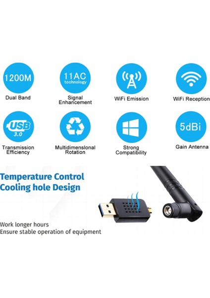 1200MBPS USB Ağ Adaptörü 2.4g/5.8g Usb3. 0 Çift Bantlı Ücretsiz Sürücü Kablosuz Ağ Kartı Wifi Alıcısı (Yurt Dışından) indirimleri