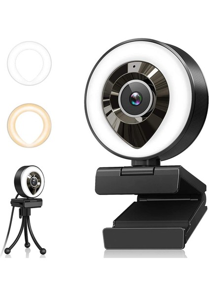 Çift Mikrofonlu Yayın Web Kamerası 1080P Ayarlanabilir Sağ Işık Pro Web Kamerası Tripod Yakınlaştırmalı Gelişmiş Otomatik Odaklama (Yurt Dışından) fiyatları