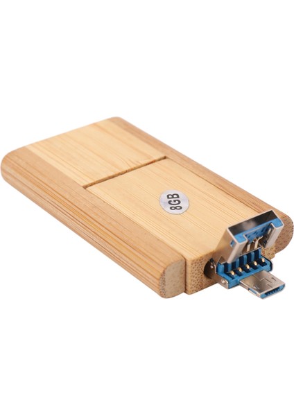 2 In 1 Otg USB Flash Sürücü 3.0 Mikro-Usb 8 GB Kapasiteli U Disk Memory Stick Kalem Sürücü Usb3.0 Pendrives Android Akıllı Telefon Tablet Pc Ahşap Kare Çevirme (Yurt Dışından)