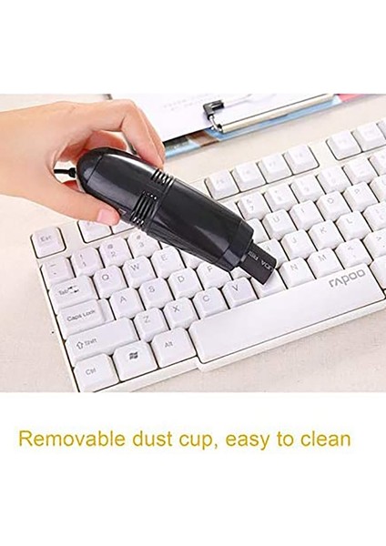 USB Mini Elektrikli Süpürge Klavye Aracı Pc Dizüstü Bilgisayar Fırça Toz Giderme Kiti Bilgisayar Temizleme Aracı, Siyah (Yurt Dışından) indirimleri