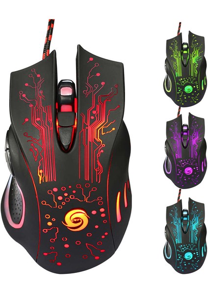 Profesyonel Kablolu Oyun Faresi 6 Düğme LED Optik USB Bilgisayar Faresi Oyuncu Fareleri K1013 Oyun Fare Sessiz Pc Fare Rastgele Değiştirilebilir Işık (Yurt Dışından) fiyatları