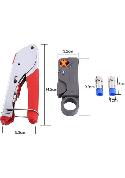 Sıkıştırma Pensesi, Tak Aleti Koaksiyel Kablo Sıyırıcı RG59/RG6 Crimper 20 Parça F-Konnektörlü Koaksiyel Kablo (Yurt Dışından) fırsatları