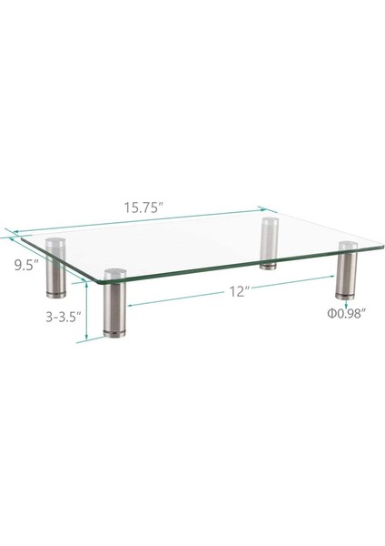 Temperli Cam Monitör Yükseltici Masaüstü Standı Yüksekliği Ayarlanabilir Masa Üstü Düz Ekran LCD LED Tv, Dizüstü Bilgisayar (Yurt Dışından)