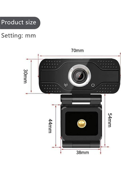 Mikrofonlu Full Hd Web Kamerası 1080P, Dizüstü Bilgisayar Için Oyun Videosu Akışı Için USB Bilgisayar Web Kamerası Video Kamera (Yurt Dışından) fiyatları