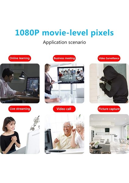 Mikrofonlu Full Hd Web Kamerası 1080P, Dizüstü Bilgisayar Için Oyun Videosu Akışı Için USB Bilgisayar Web Kamerası Video Kamera (Yurt Dışından) indirimleri
