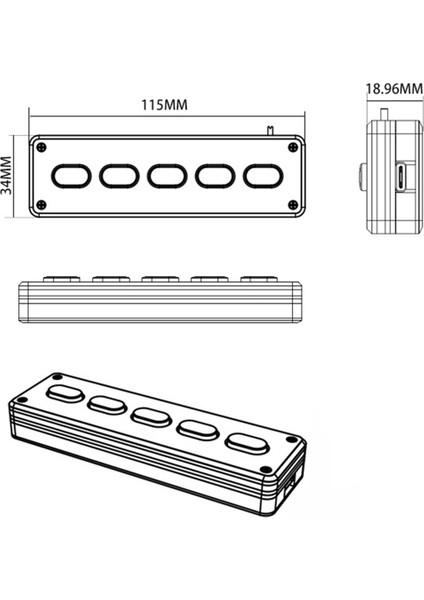 5 Tuşlu Özel Tuş Takımı Makro Programlanabilir Bluetooth Klavye Kopyala Yapıştır Rgb Düğmesi Oyun Mekanik Klavye Beyaz (Yurt Dışından)