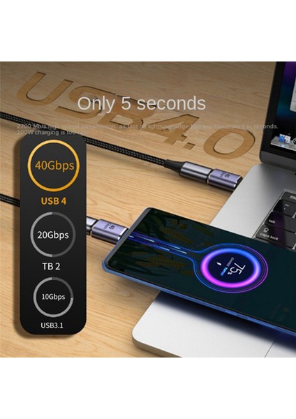 USB C - Type-C Adaptör 120W Hızlı Şarj Erkek - Tip C Dişi Adaptör 8k 60Hz USB Tip C Adaptör (Yurt Dışından)