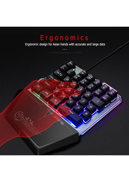 G40 Tek Elle Rgb Mekanik Oyun Klavyesi 35 Tuşlu Mini Oyun Klavyesi Pubg Pc Bilgisayarlar Için Rgb LED Arkadan Aydınlatmalı Klavye (Yurt Dışından) modelleri