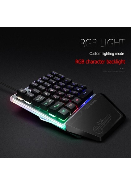 G40 Tek Elle Rgb Mekanik Oyun Klavyesi 35 Tuşlu Mini Oyun Klavyesi Pubg Pc Bilgisayarlar Için Rgb LED Arkadan Aydınlatmalı Klavye (Yurt Dışından) fırsatları