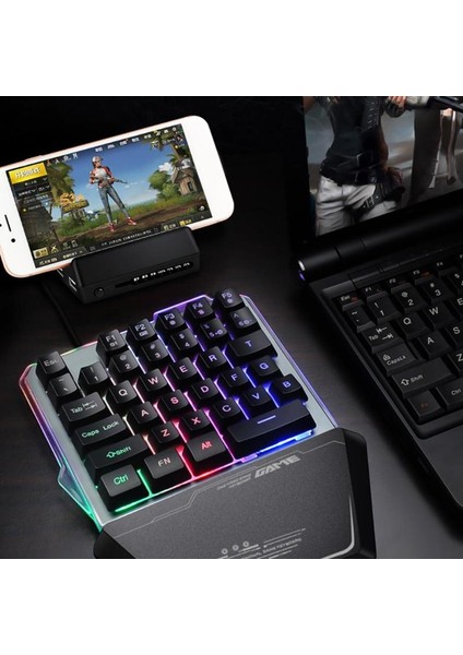 G40 Tek Elle Rgb Mekanik Oyun Klavyesi 35 Tuşlu Mini Oyun Klavyesi Pubg Pc Bilgisayarlar Için Rgb LED Arkadan Aydınlatmalı Klavye (Yurt Dışından) indirimleri