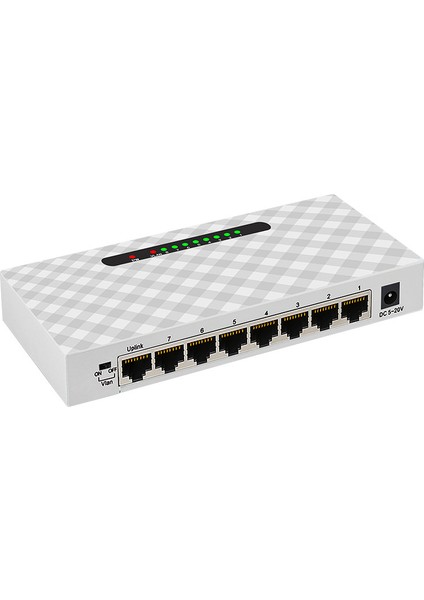 10/100/1000MBPS Tam Çift Yönlü 8 Bağlantı Noktalı Gigabit Anahtar Hub Lan Gigabit Ethernet Masaüstü Ağ Anahtarları (Ab Tak) (Yurt Dışından)