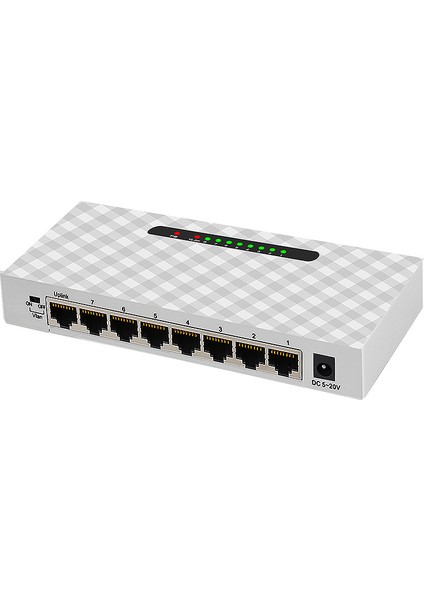 10/100/1000MBPS Tam Çift Yönlü 8 Bağlantı Noktalı Gigabit Anahtar Hub Lan Gigabit Ethernet Masaüstü Ağ Anahtarları (Ab Tak) (Yurt Dışından)