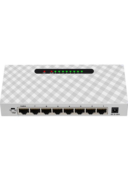10/100/1000MBPS Tam Çift Yönlü 8 Bağlantı Noktalı Gigabit Anahtar Hub Lan Gigabit Ethernet Masaüstü Ağ Anahtarları (Ab Tak) (Yurt Dışından)